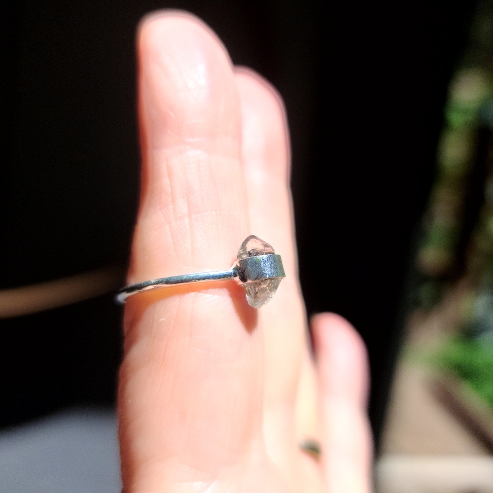1karat Herkimer diamond sterling ring sz6.75 - Picture 5 of 9